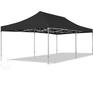 Easy up partytent 6x3 meter ZWART met wanden (excl opbouw)